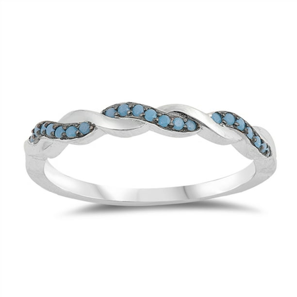 Turquoise Gemstone 925 Sterling Silver Fine Jewelry Thumb Band Dainty Tiny Ring